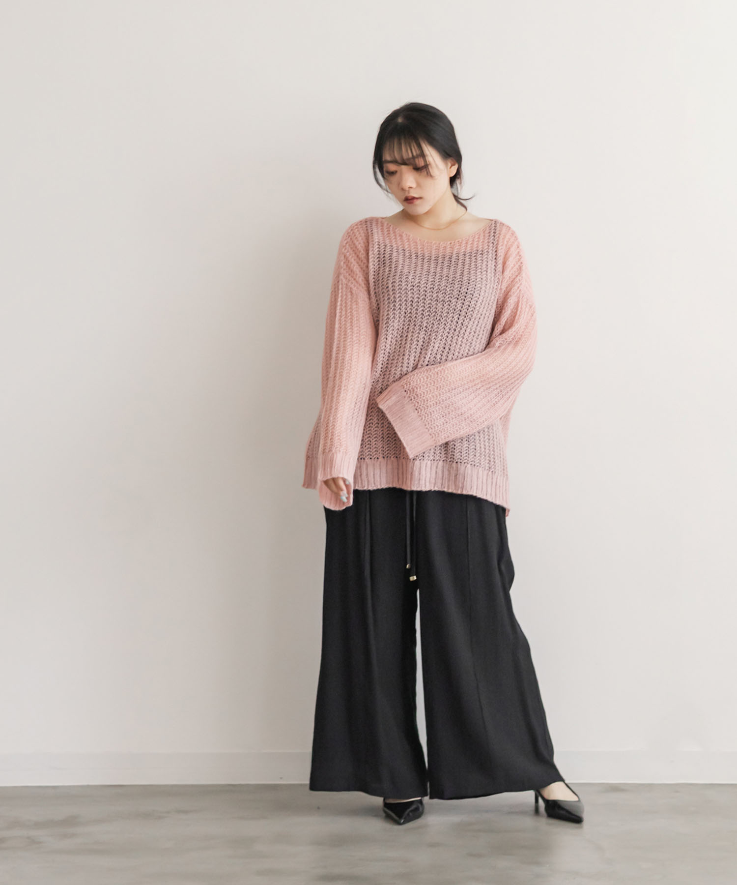Mohair-touch sheer knit